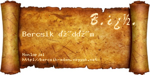 Bercsik Ádám névjegykártya