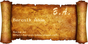 Bercsik Ádám névjegykártya